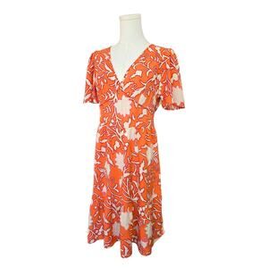 KNOX ROSE A-Line Orange Floral Tier Dress